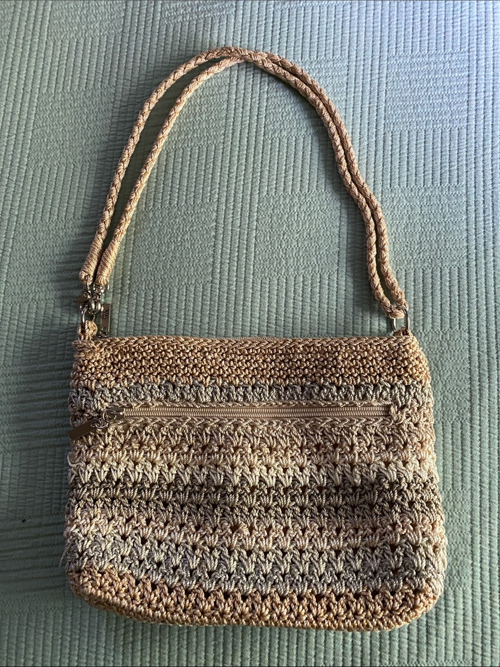 The Sak small crocheted handbag approx 7 by 10 inches